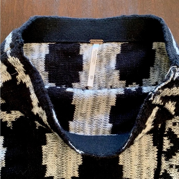 Free People Black Grey Knit Mini Skirt Size XS Wrapped In You Blanket Combo Cute - Picture 6 of 9